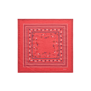 SKALL STUDIO Skall Floral Tørklæde 55x55 - Faded Red