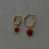 PICO French Petite Heart Pendant - rød