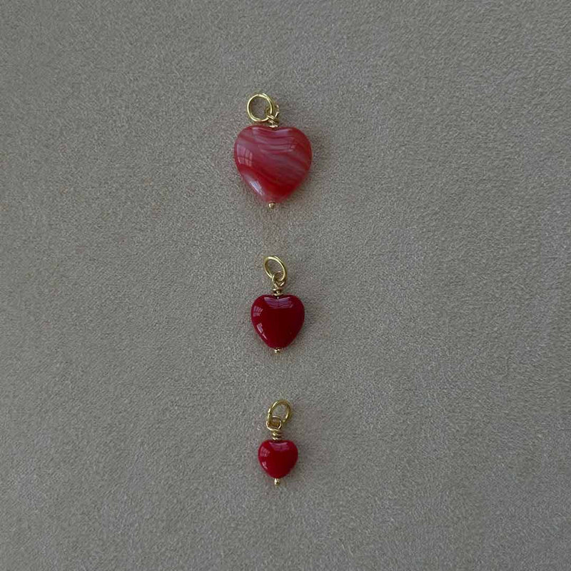 PICO French Petite Heart Pendant - rød