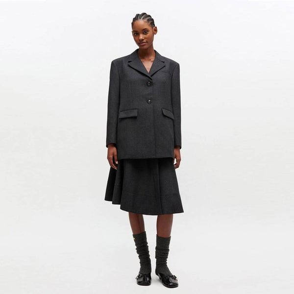 GANNI A1020022 Wool Suiting Blazer - Phantom