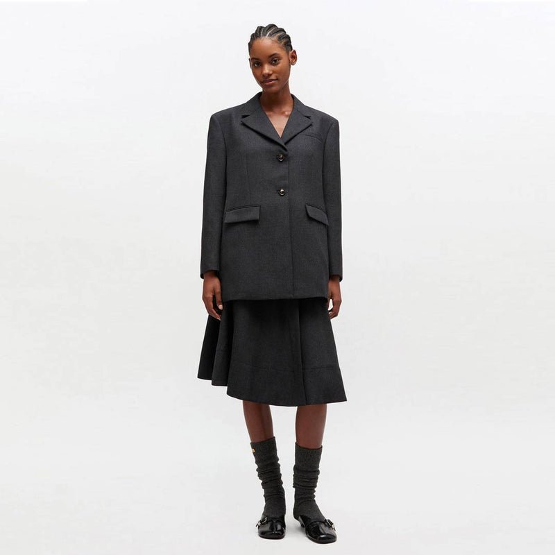 GANNI A1020022 Wool Suiting Blazer - Phantom