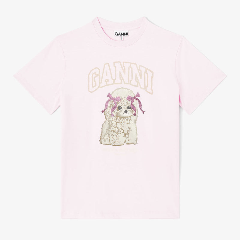 GANNI A1050062 Basic Cotton Jersey T-shirt - Chalk Pink
