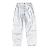 GANNI J1411 Foil Denim Stary jeans - sølv