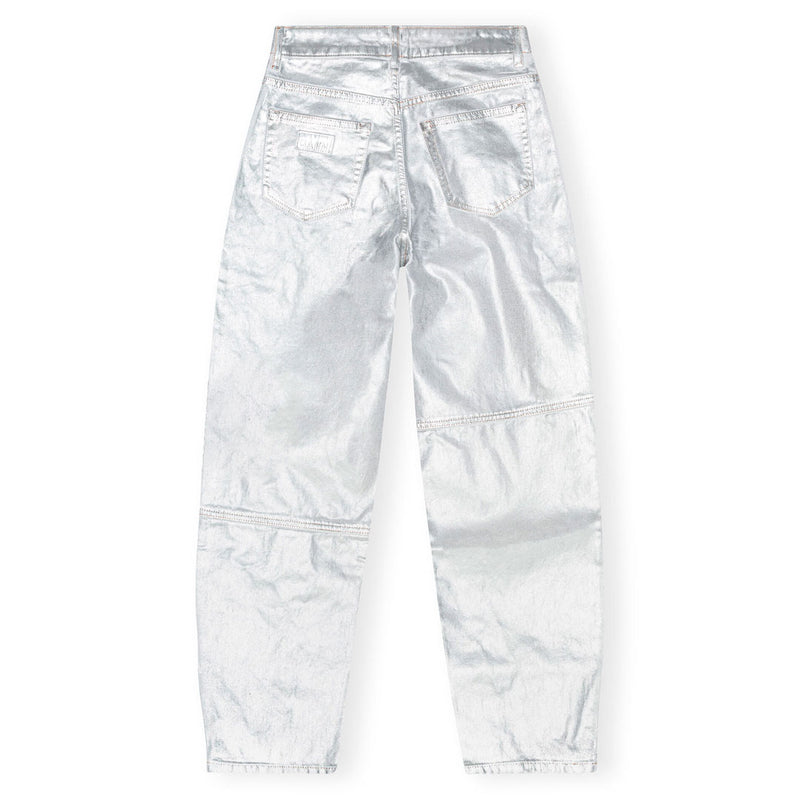 GANNI J1411 Foil Denim Stary jeans - sølv