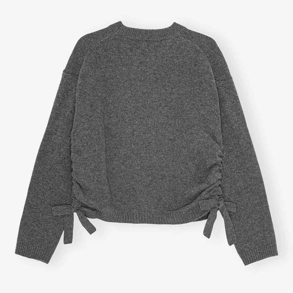 GANNI K2569 Wool Mix Oversized O-neck sweater - grå