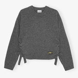 GANNI K2569 Wool Mix Oversized O-neck sweater - grå