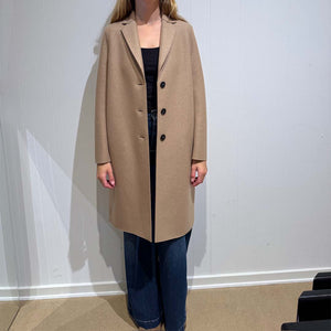 HARRIS WHARF LONDON Overcoat pressed wool frakke - tan