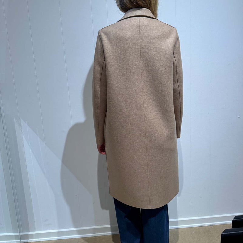 HARRIS WHARF LONDON Overcoat pressed wool frakke - tan