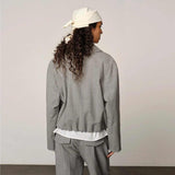 HERSKIND Ray Jacket - Light Grey Pinstripe