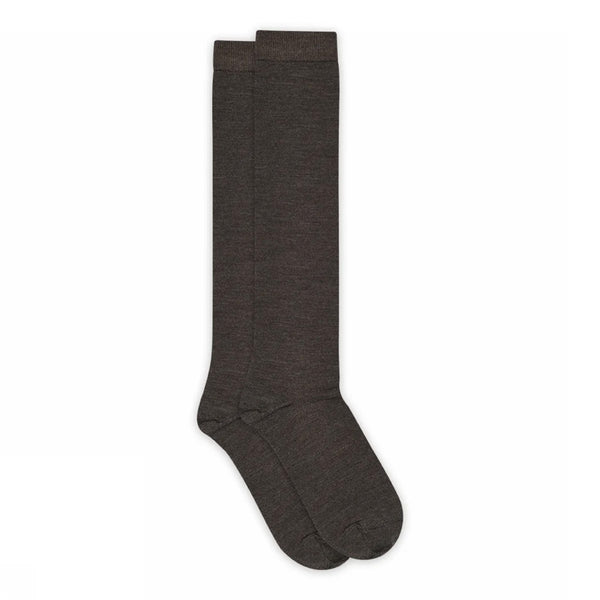 MP 86827 Wool/cotton knæ strømper - Dark Brown