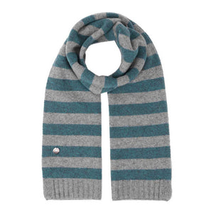 BETA STUDIOS Lareen striped cashmere tørklæde - grå/pacific green