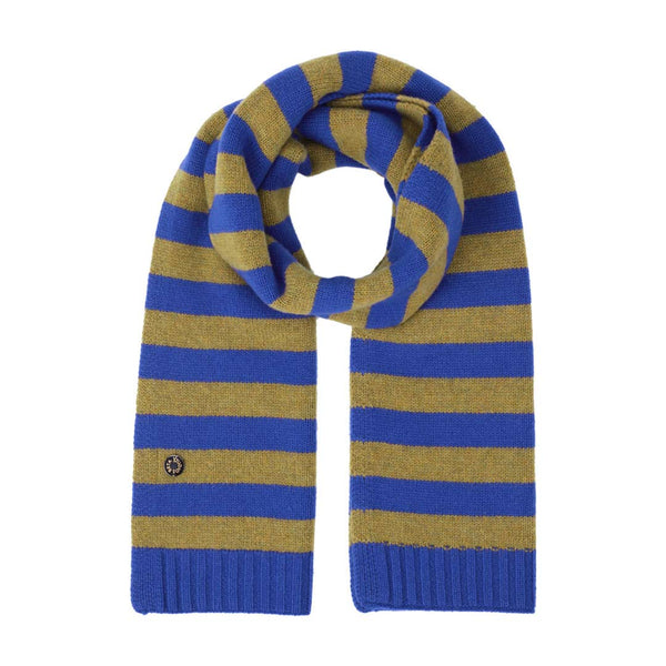 BETA STUDIOS Lareen striped cashmere tørklæde - ultramarine/mustard gold