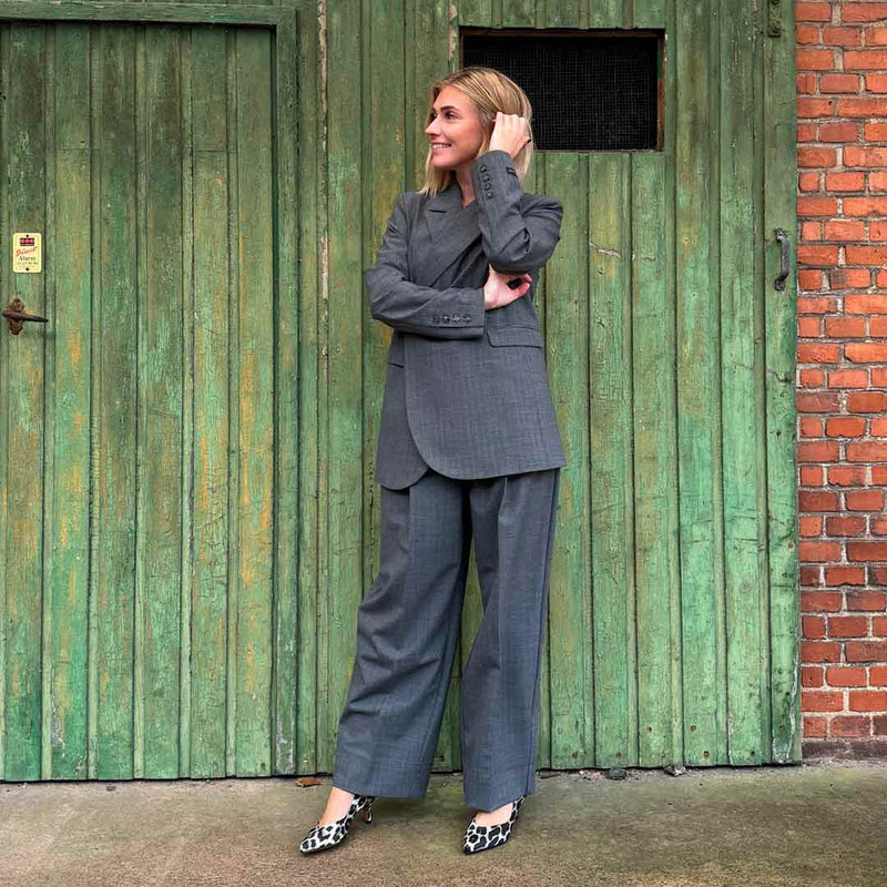 HERSKIND Carla bukser - light grey pinstripe