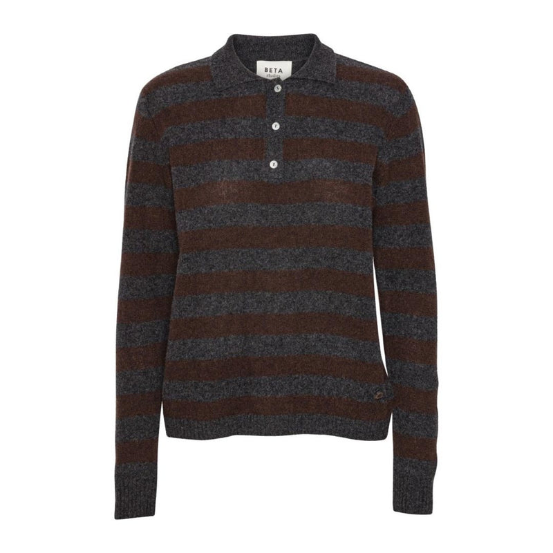 BETA STUDIOS Lizzie Polo - anthracite grey/coffee brown