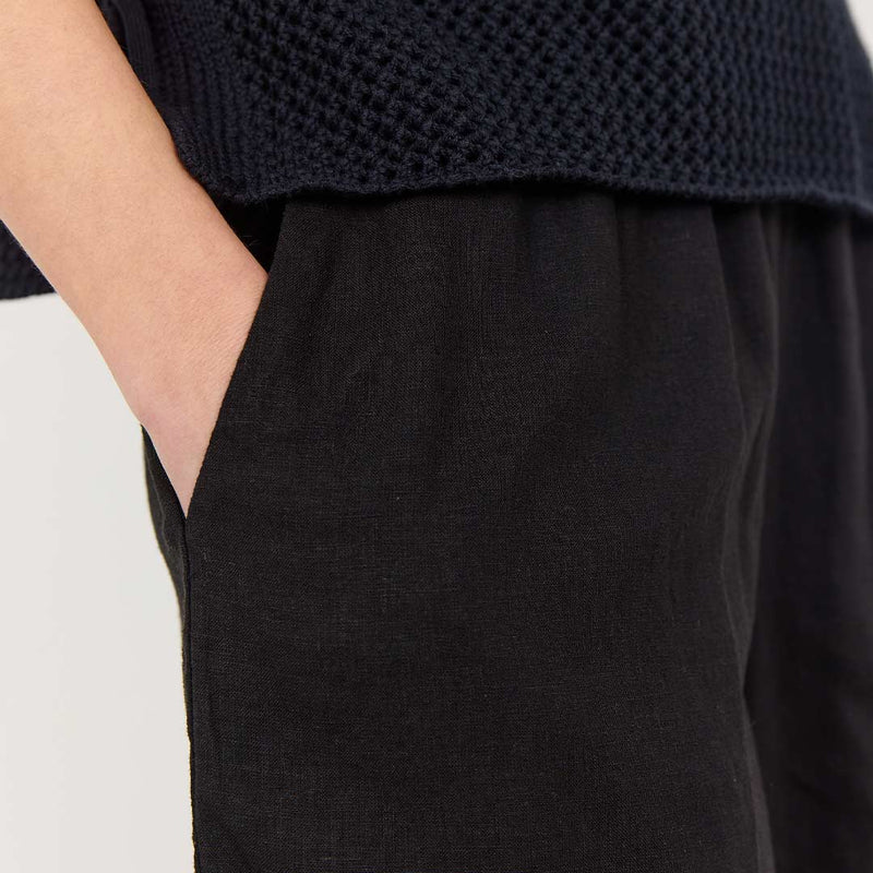 LEVETE ROOM Naja 29 hør shorts - sort