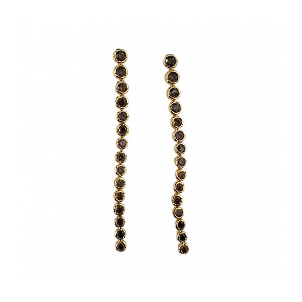 PICO Ziva Long Crystal Stud øreringe - mocca