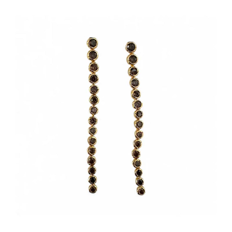 PICO Ziva Long Crystal Stud øreringe - mocca