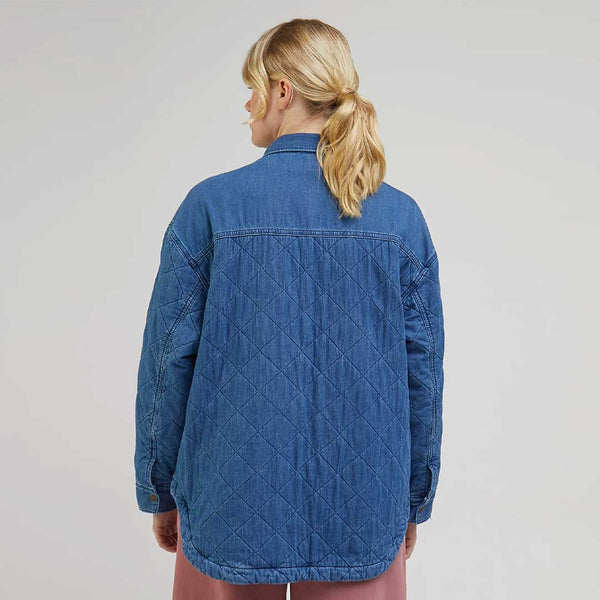LEE Quilted Overshirt jakke - Mid cascade blå