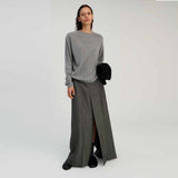 RHEA SW06.05 Longsleeve strik T-shirt - Mid Grey