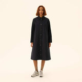 RUE DE TOKYO Darian seersucker kjole - Navy