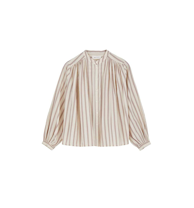 SKALL STUDIO Rita skjorte - Cream/Lilac stripe