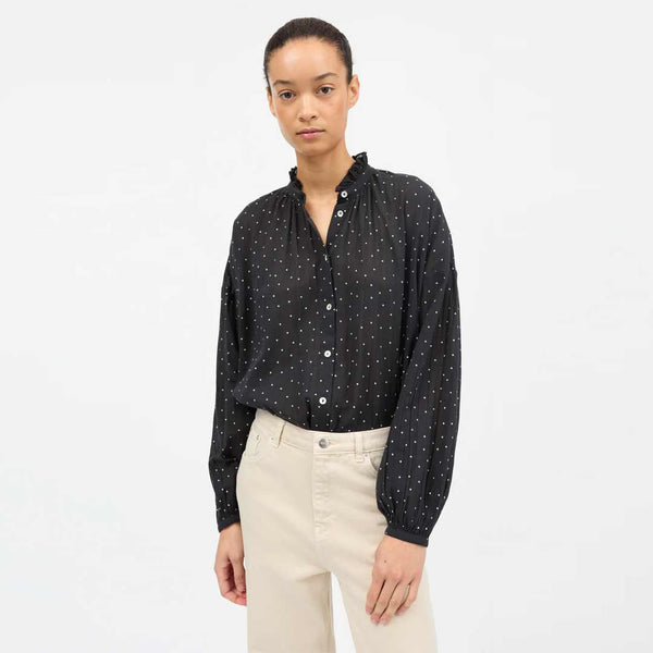 SKALL STUDIO Hannah skjorte - Black/White dot