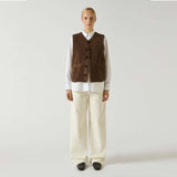 SOEUR Fusil teddy vest - Marron brun