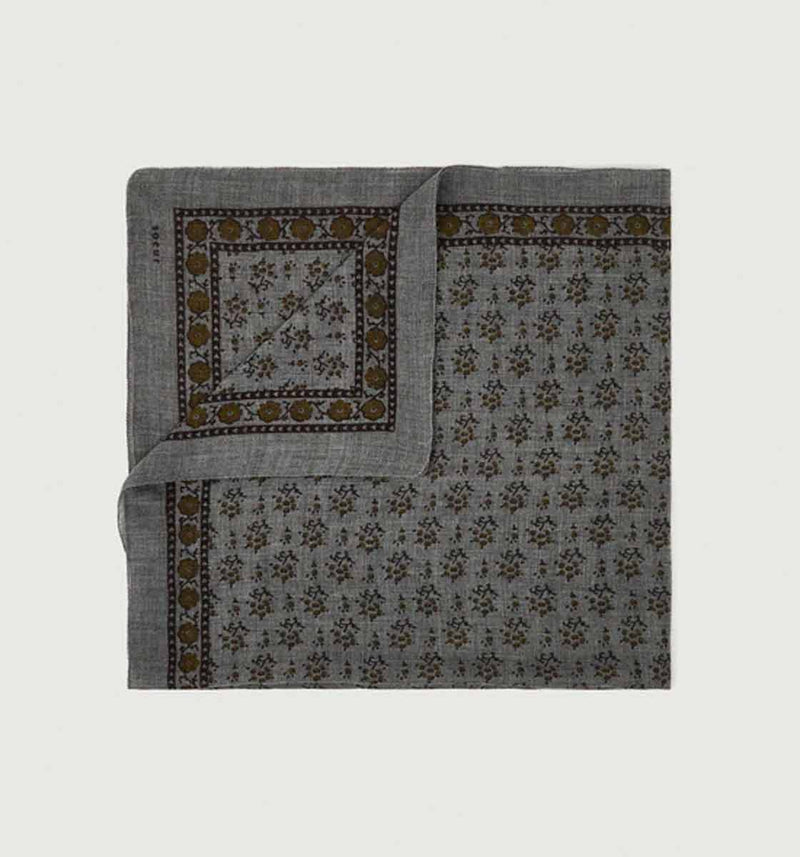 SOEUR Foulard Twill tørklæde - Gris Fonce/Kaki