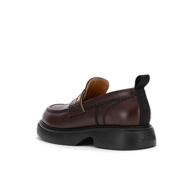 GANNI S2622 Everyday loafer patent - Chocolate fondant