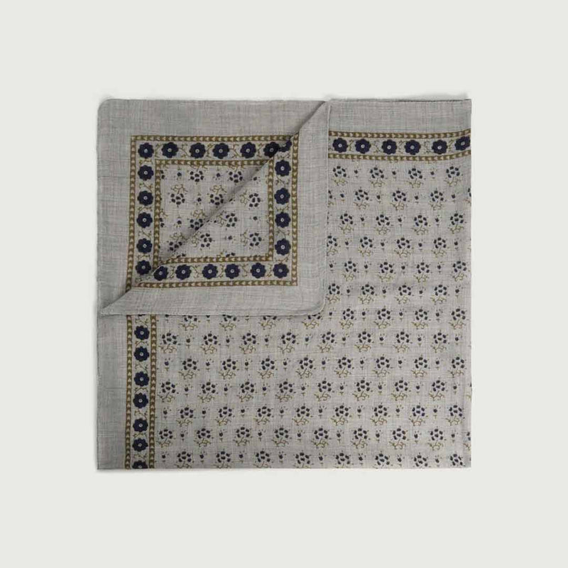 SOEUR Foulard Twill tørklæde - Gris Clair/marine