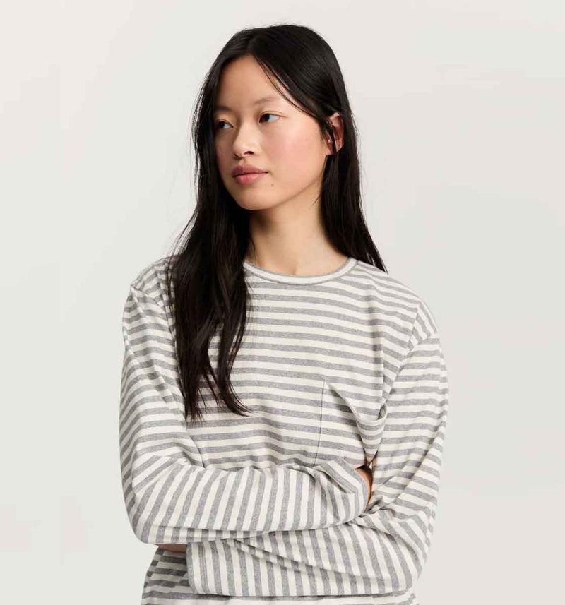 AIAYU Circular long sleeve melange - mix grey melange