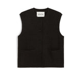 AIAYU Elva vest - dark brown melange