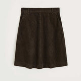 AIAYU Estelle Short Corduroy nederdel - Smokey Brown