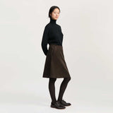 AIAYU Estelle Short Corduroy nederdel - Smokey Brown