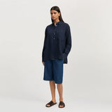 AIAYU Lynette Linen skjorte - Navy