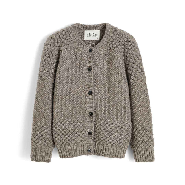 grå bubblestrikket AIAYU cardigan