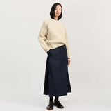 AIAYU Stella Fine Wool nederdel - Black Navy