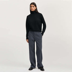 AIAYU Carlo Midwaist Wide Cotton bukser - Washed Slate