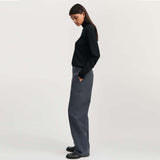 AIAYU Carlo Midwaist Wide Cotton bukser - Washed Slate