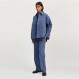 AIAYU Carlo Midwaist Wide Cotton bukser - Washed French Blue