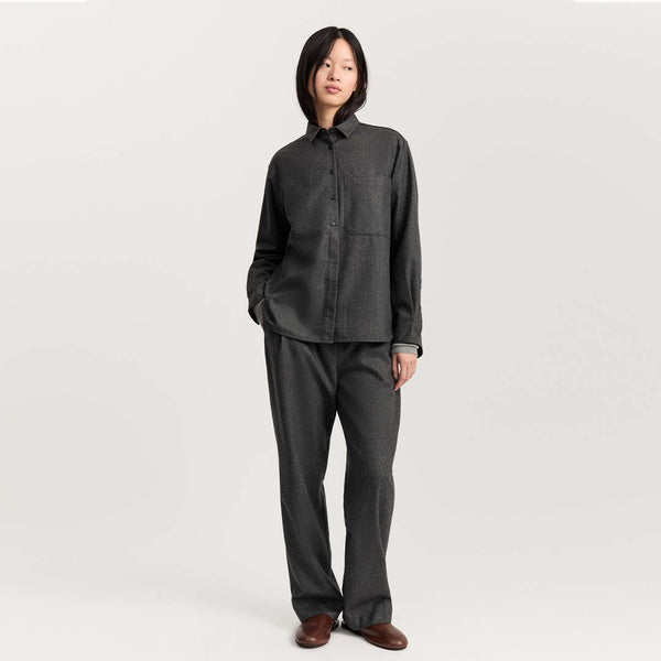 AIAYU Lynette fine wool skjorte - dark grey