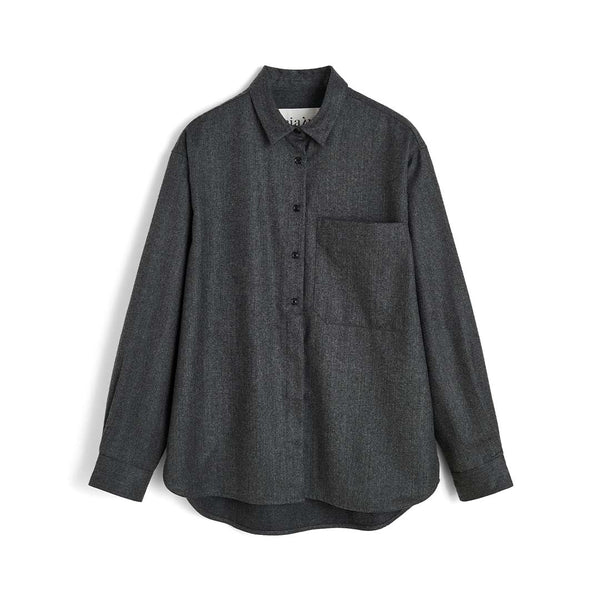 AIAYU Lynette fine wool skjorte - dark grey
