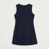 AIAYU Martha Wool Mini kjole - Black Navy