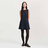 AIAYU Martha Wool Mini kjole - Black Navy
