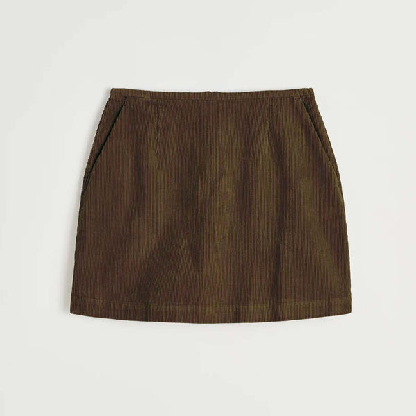 AIAYU Corduroy mini nederdel - bark