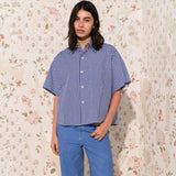 AMERICAN VINTAGE EKI06B skjorte - vichy bleu