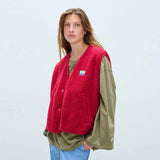 AMERICAN VINTAGE HOK16B teddy vest - magenta