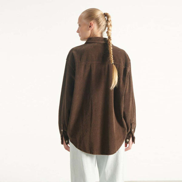 AMERICAN VINTAGE PADO06A skjorte - ours brun fløjl