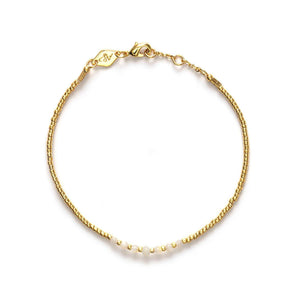 ANNI LU Bead & Gem armbånd - Pearl