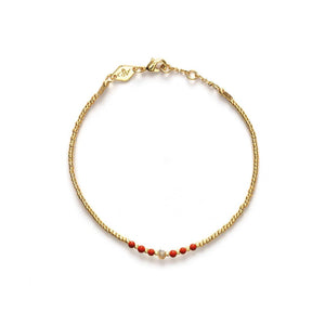 ANNI LU Bead & Gem armbånd - corail
